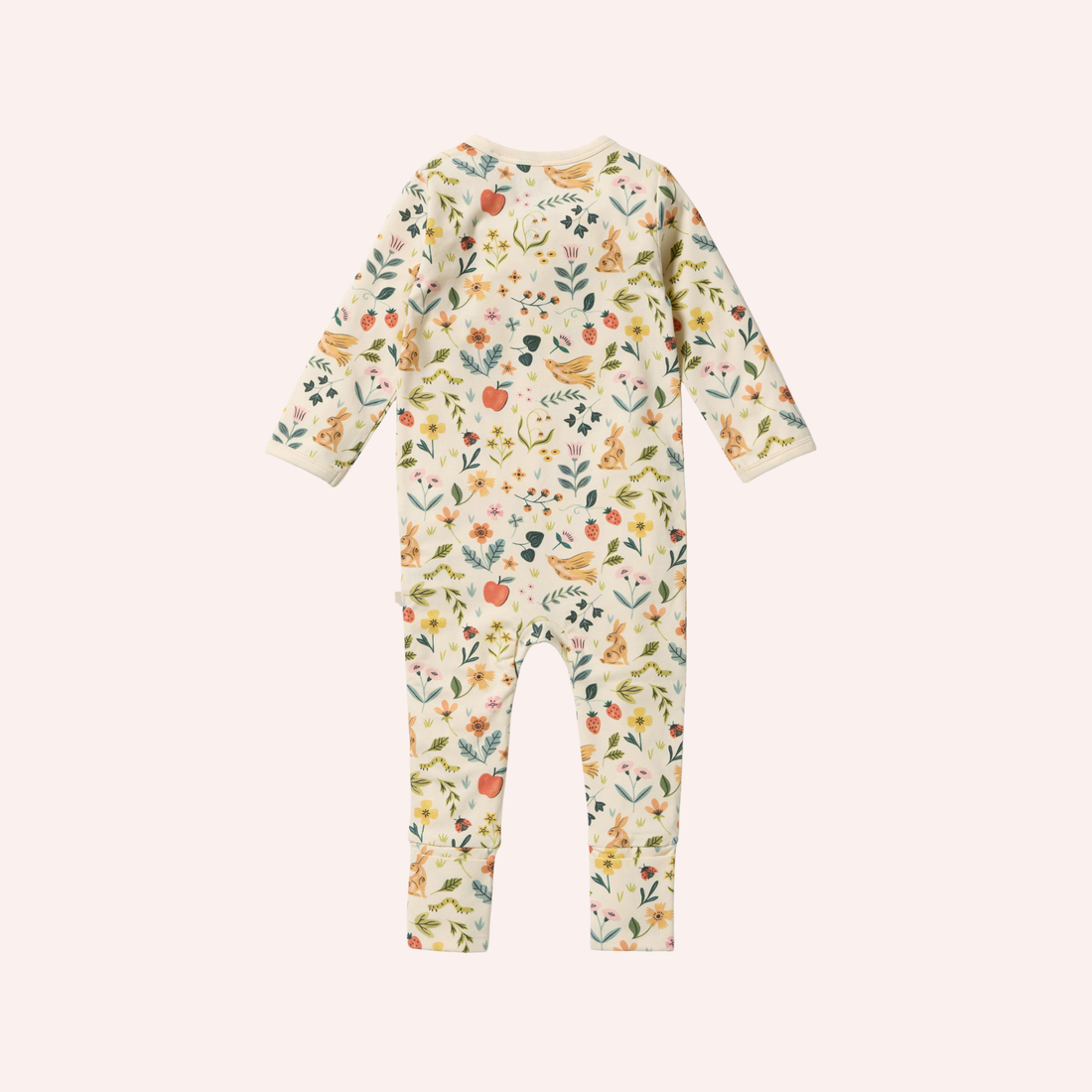 Organic Zipsuit with Feet - Summer Garden