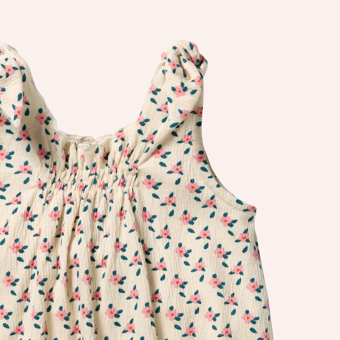 Organic Crinkle Tie Playsuit - Little Blossom