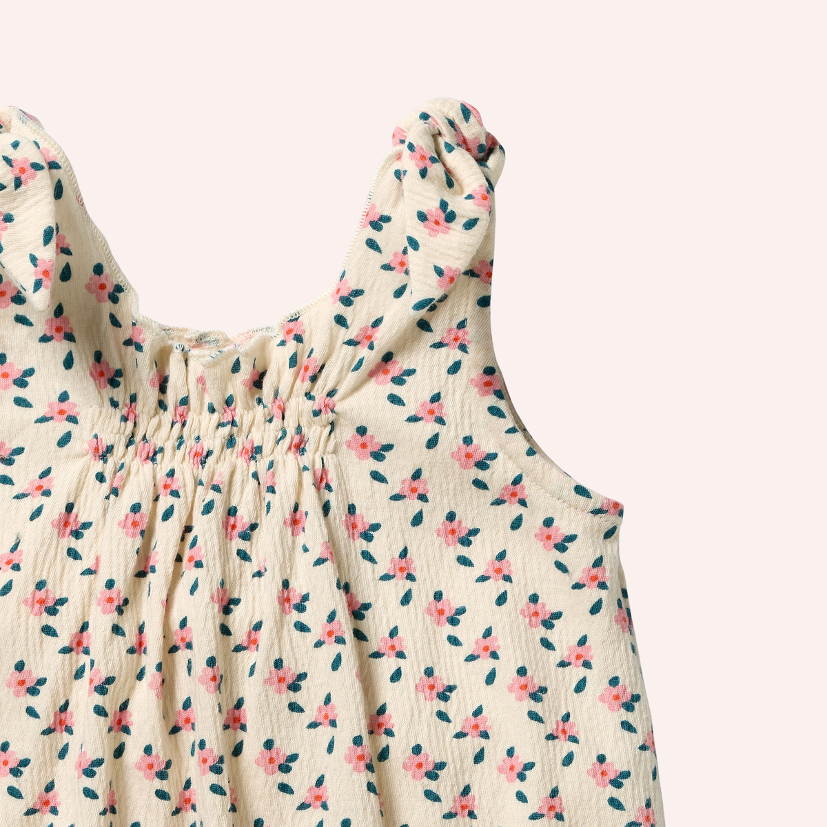 Organic Crinkle Tie Playsuit - Little Blossom