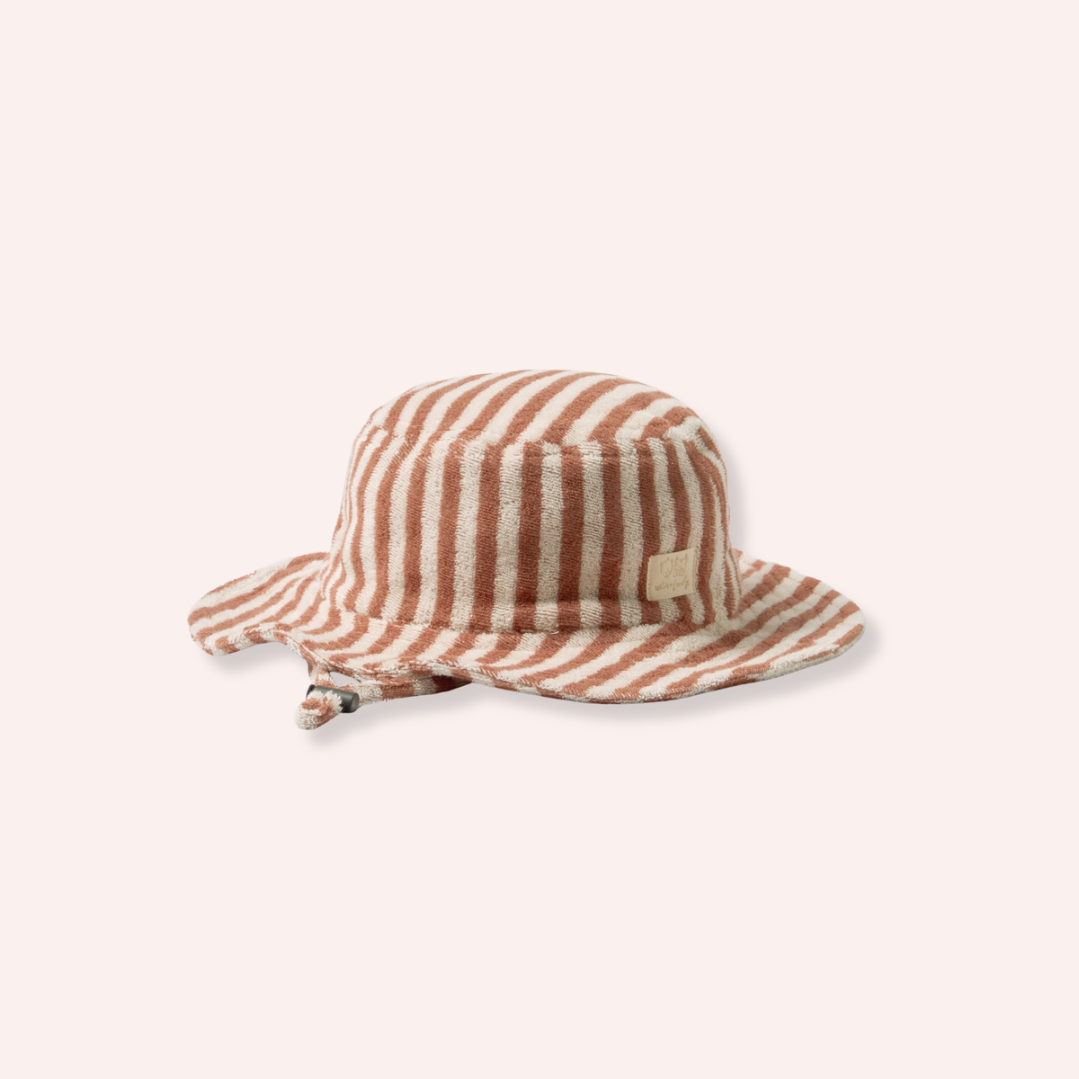 Organic Terry Sun Hat - Cherry Cola Stripe