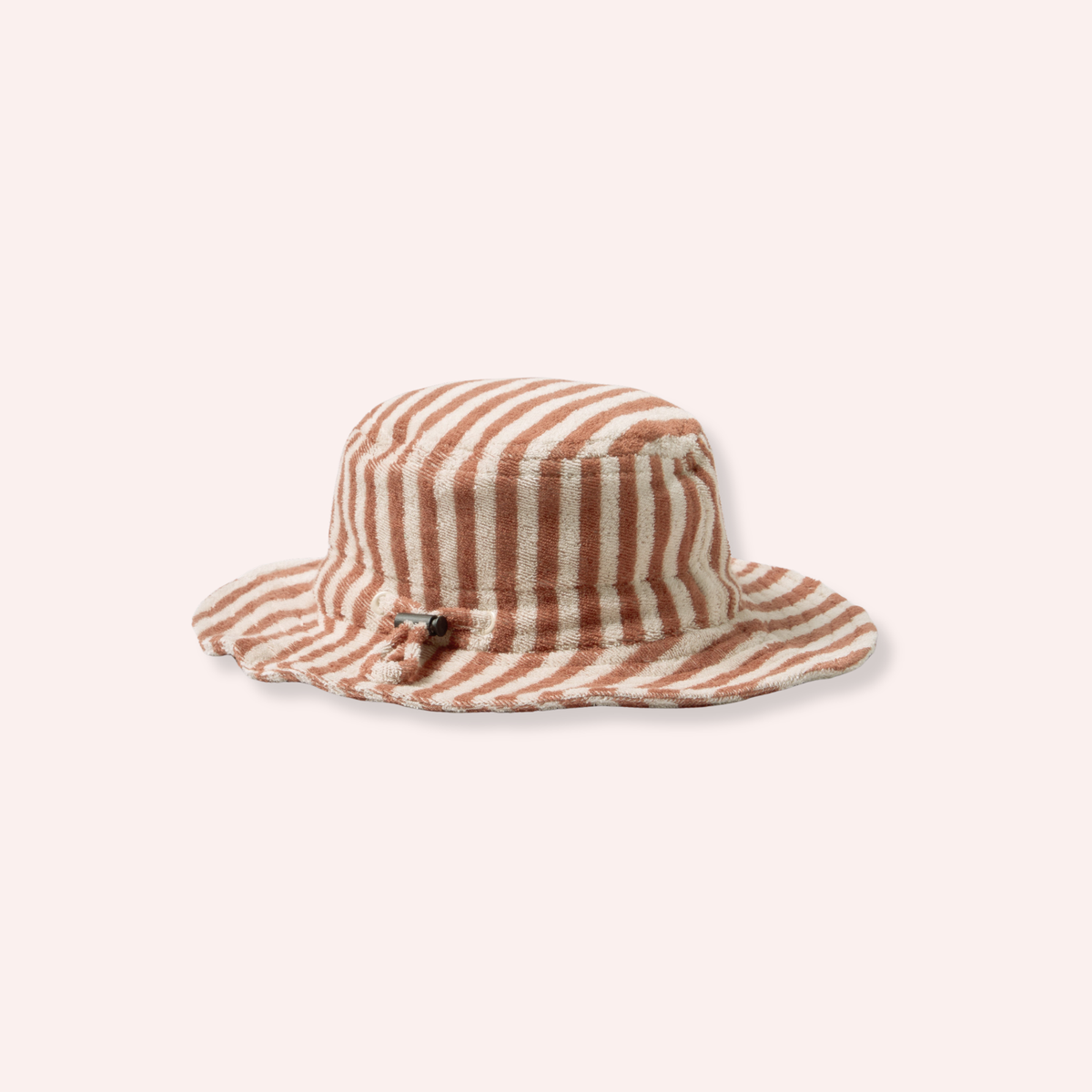 Organic Terry Sun Hat - Cherry Cola Stripe
