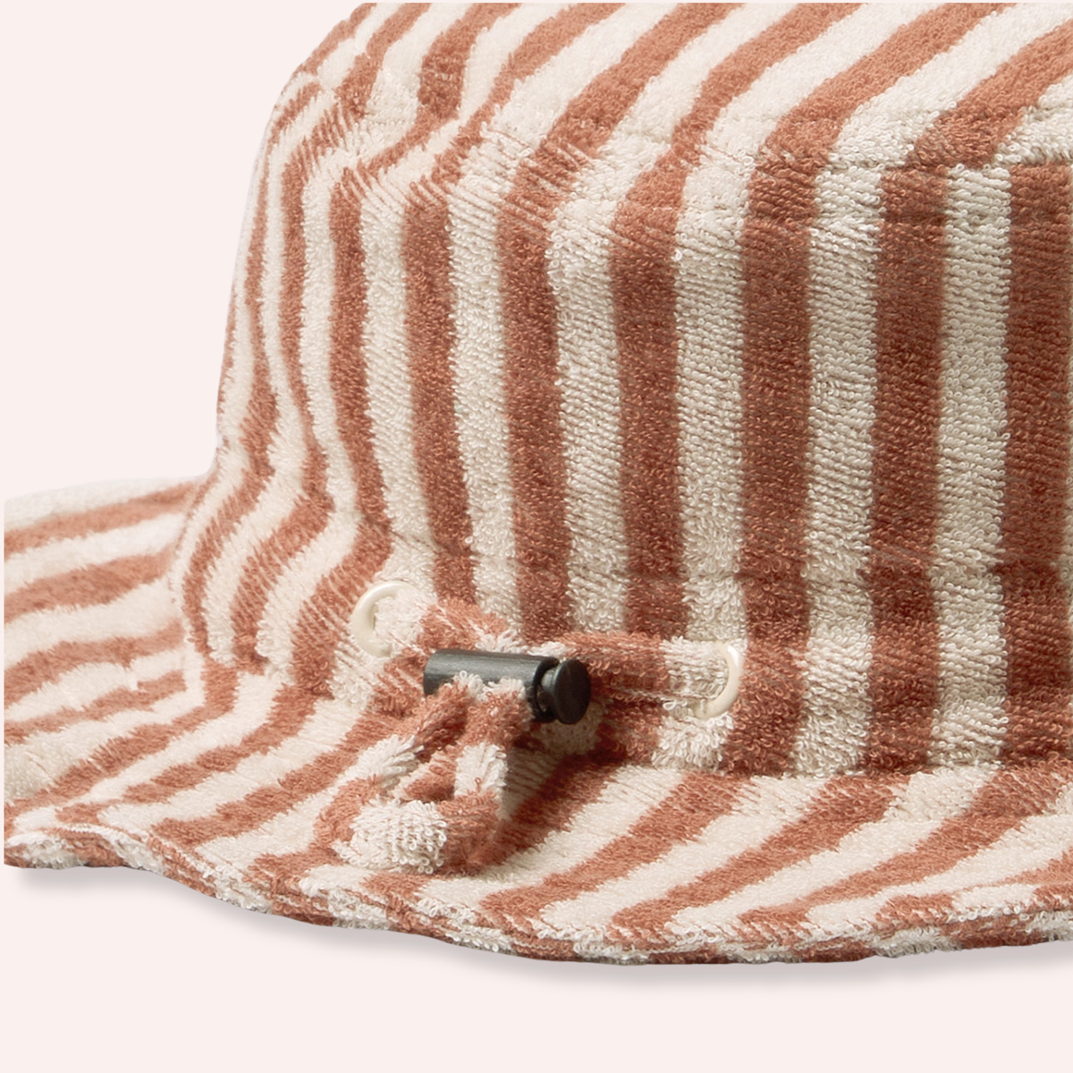 Organic Terry Sun Hat - Cherry Cola Stripe
