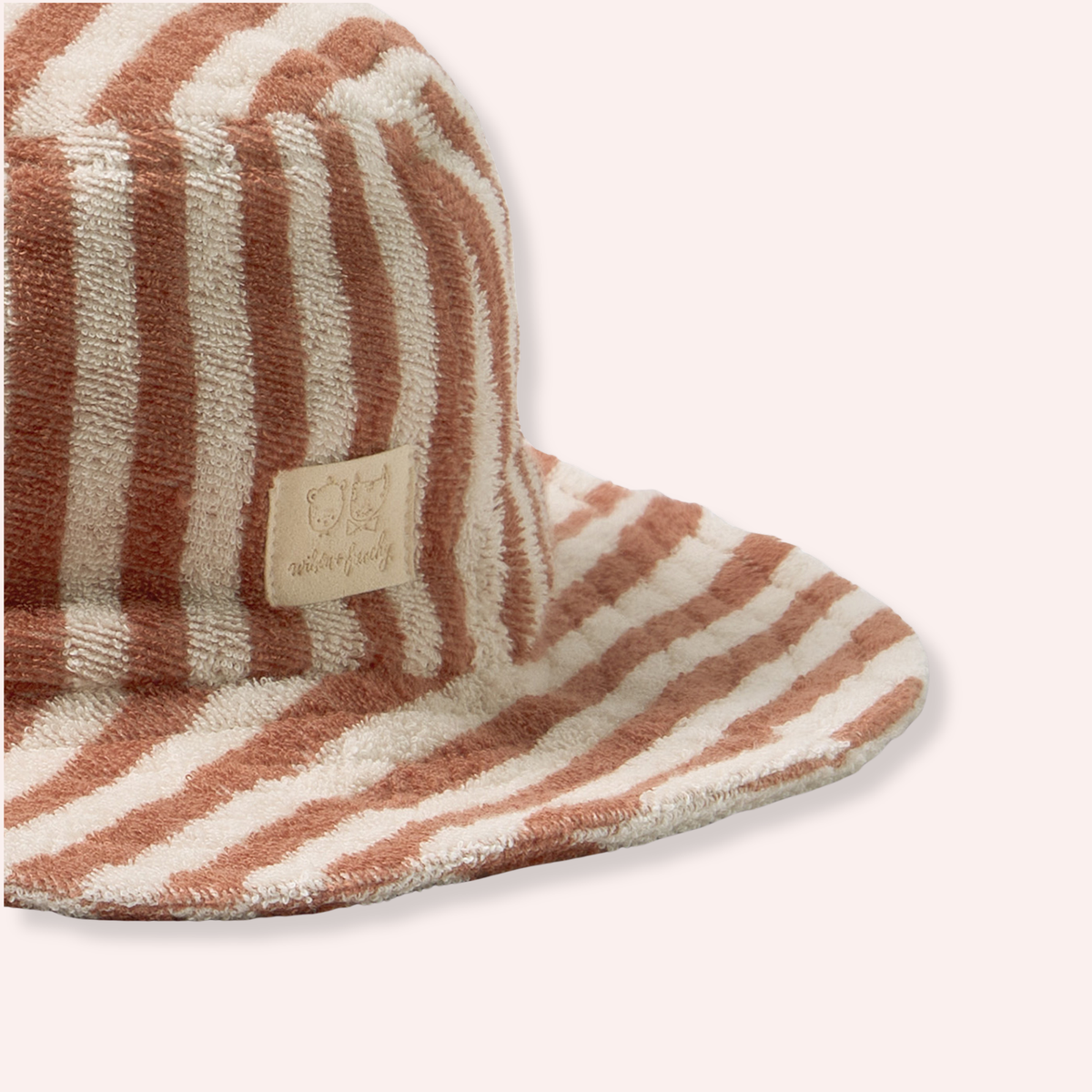 Organic Terry Sun Hat - Cherry Cola Stripe