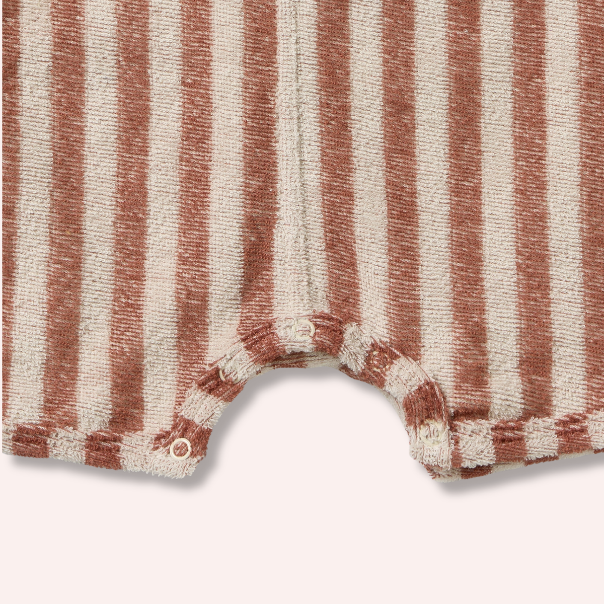 Organic Terry Growsuit - Cherry Cola Stripe