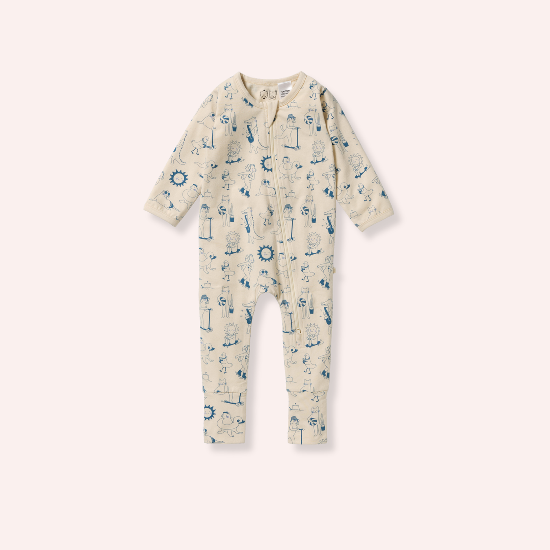 Organic Zipsuit with Feet - Tout est Magique