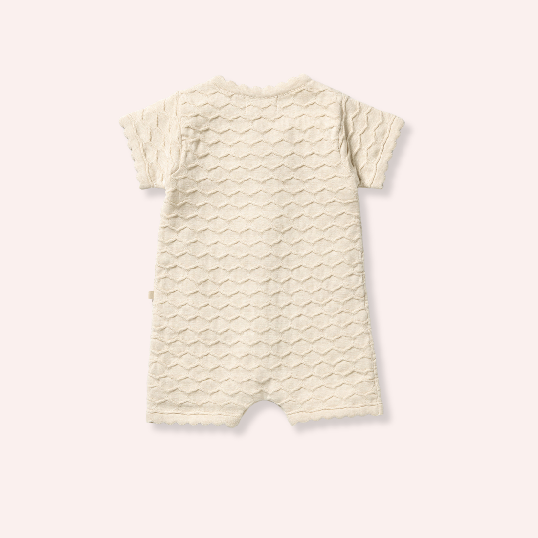 Organic Knitted Chevron Growsuit - Milk Cloud