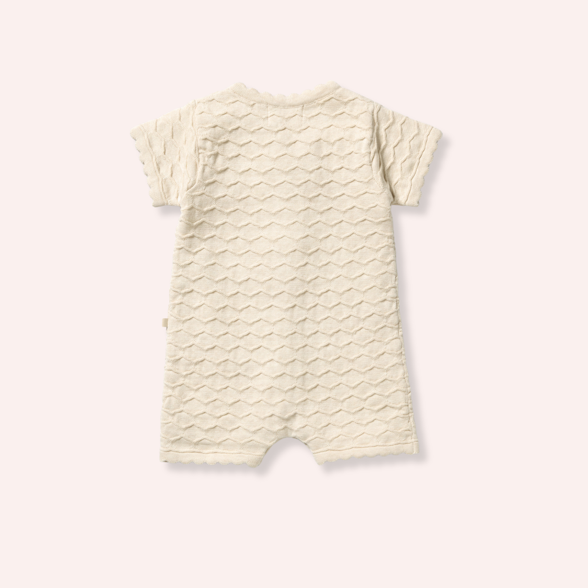 Organic Knitted Chevron Growsuit - Milk Cloud