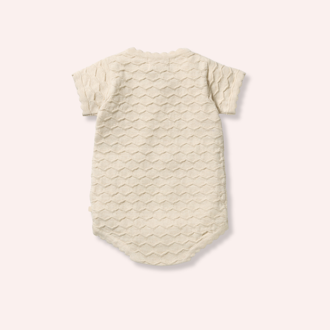 Organic Knitted Chevron Bodysuit - Milk Cloud