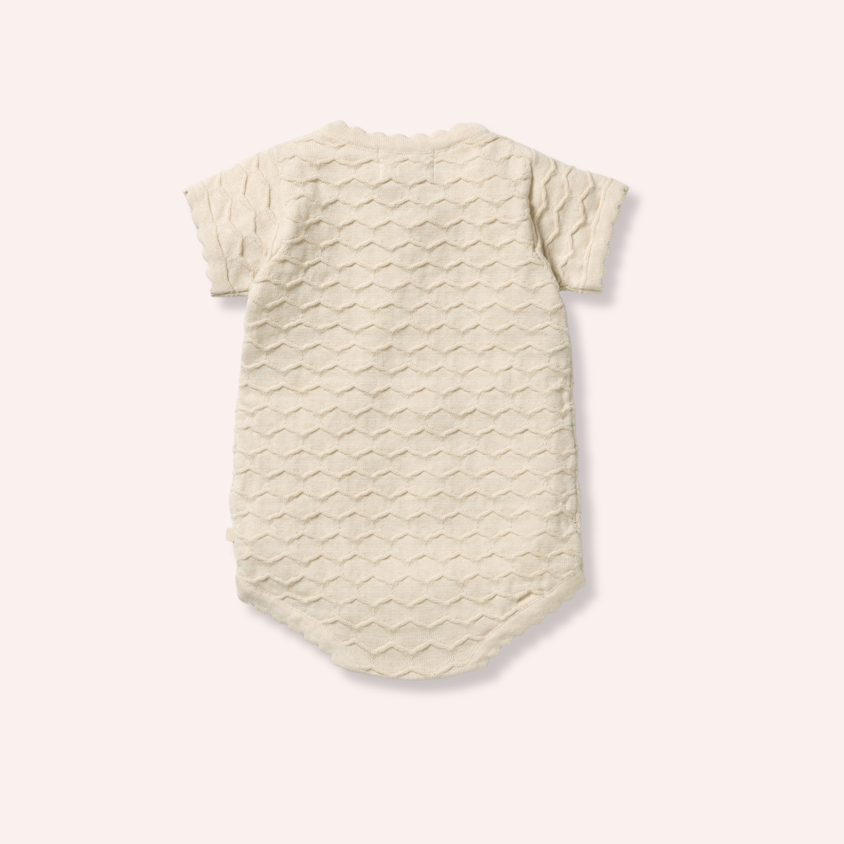 Organic Knitted Chevron Bodysuit - Milk Cloud
