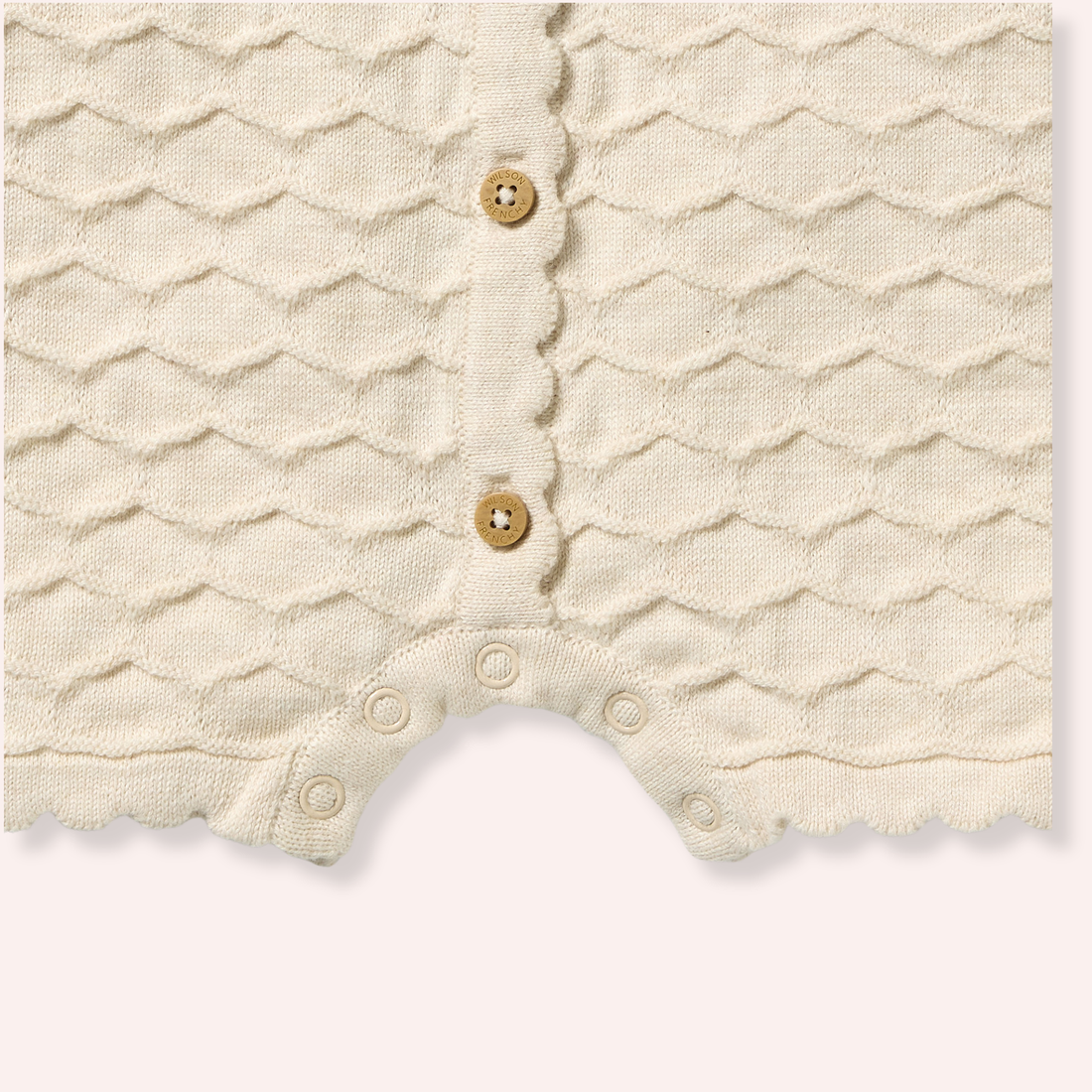 Organic Knitted Chevron Growsuit - Milk Cloud