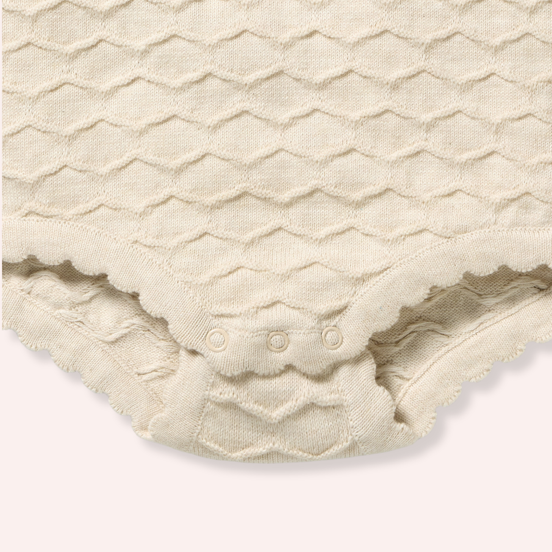 Organic Knitted Chevron Bodysuit - Milk Cloud