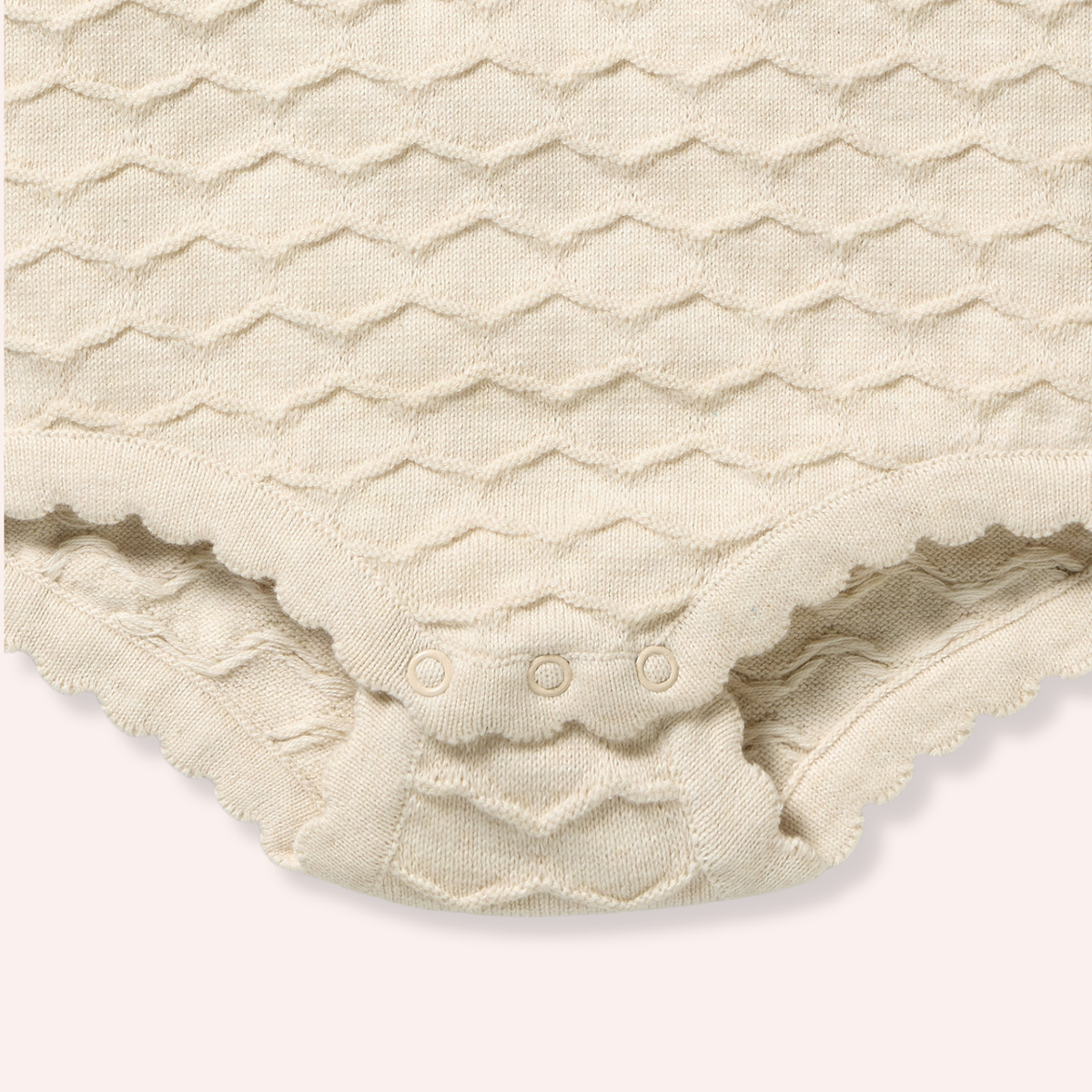 Organic Knitted Chevron Bodysuit - Milk Cloud