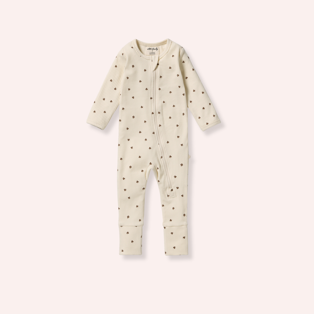 Organic Zipsuit with Feet - My Lucky Charm