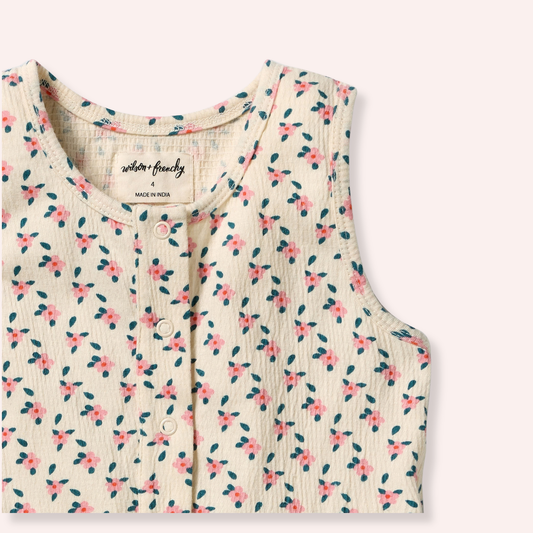 Organic Crinkle Playsuit - Little Blossom