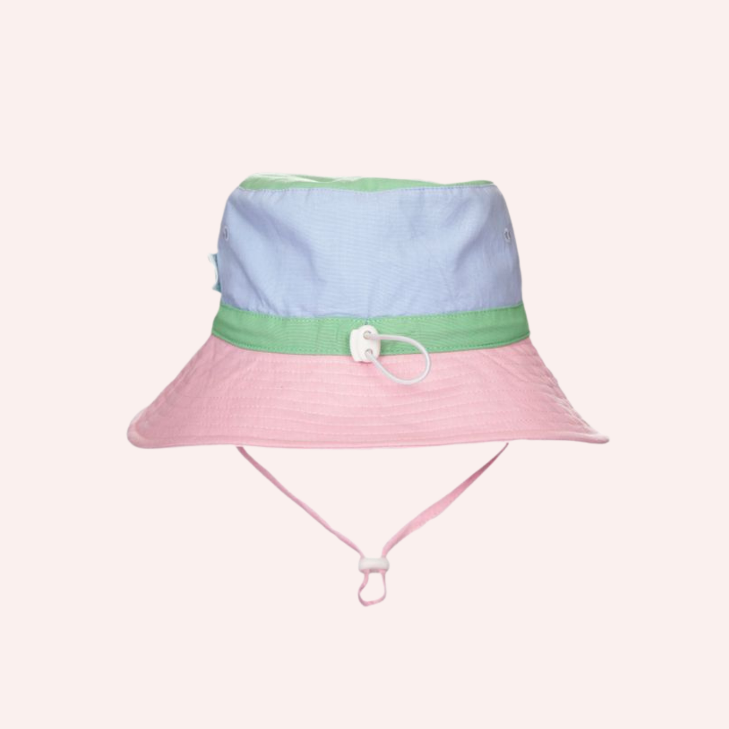 Colour Block Wide Brim Bucket Hat - Pink