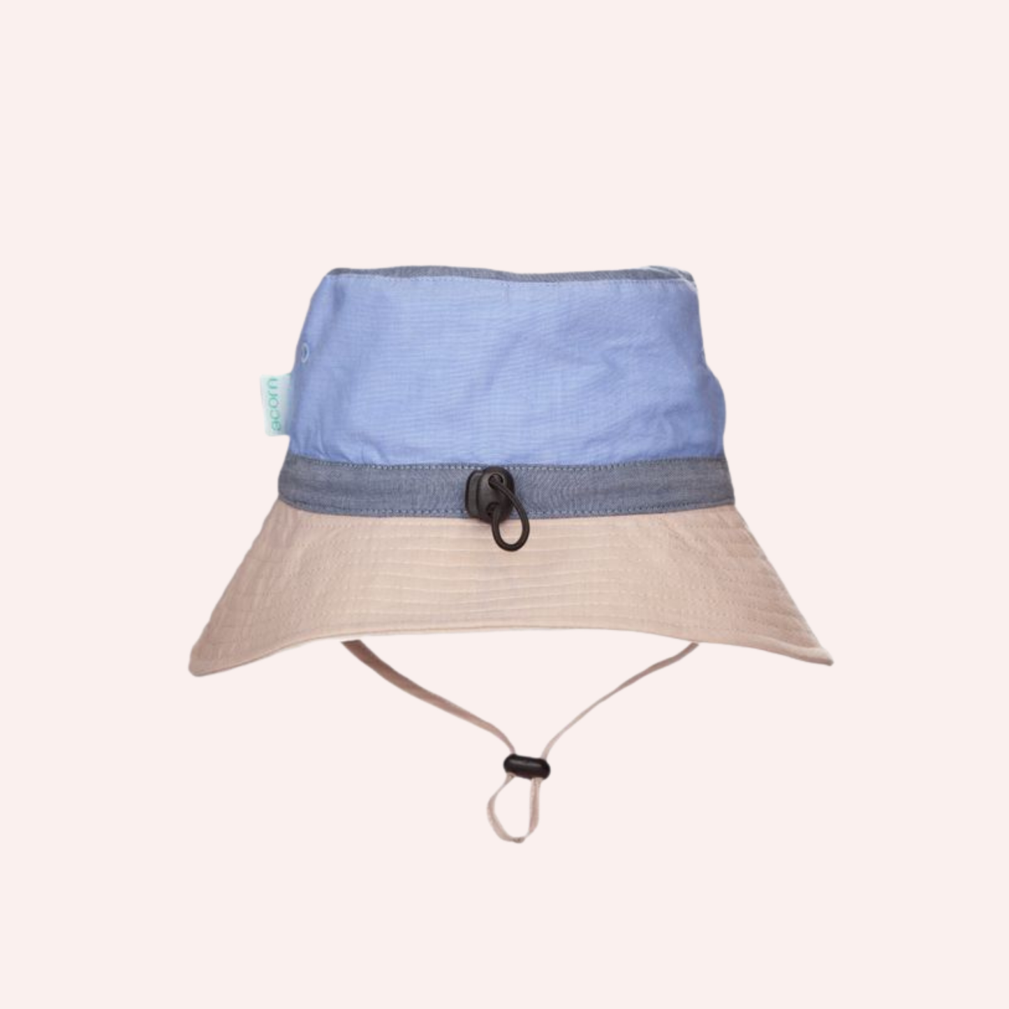 Colour Block Wide Brim Bucket Hat - Blue