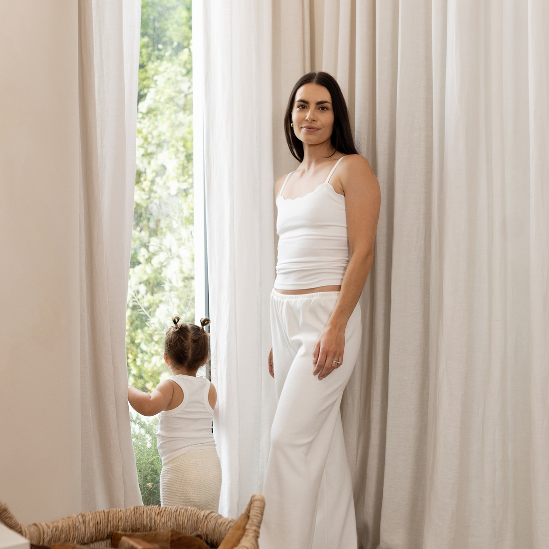 Leakproof Scallop Cami - White