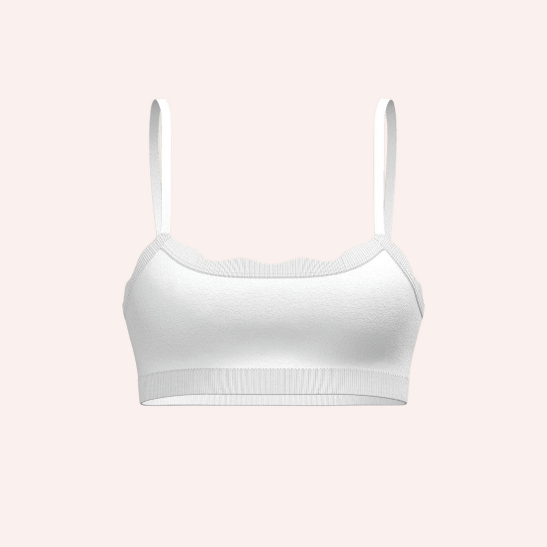Leakproof Scallop Bandeau - White