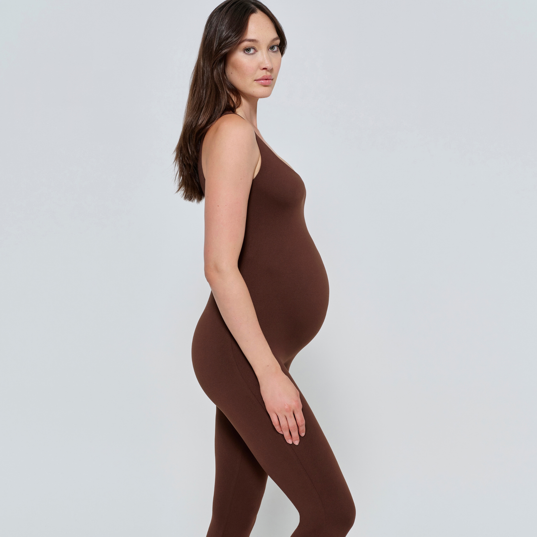 The Lucy Maternity Unitard - Chocolate