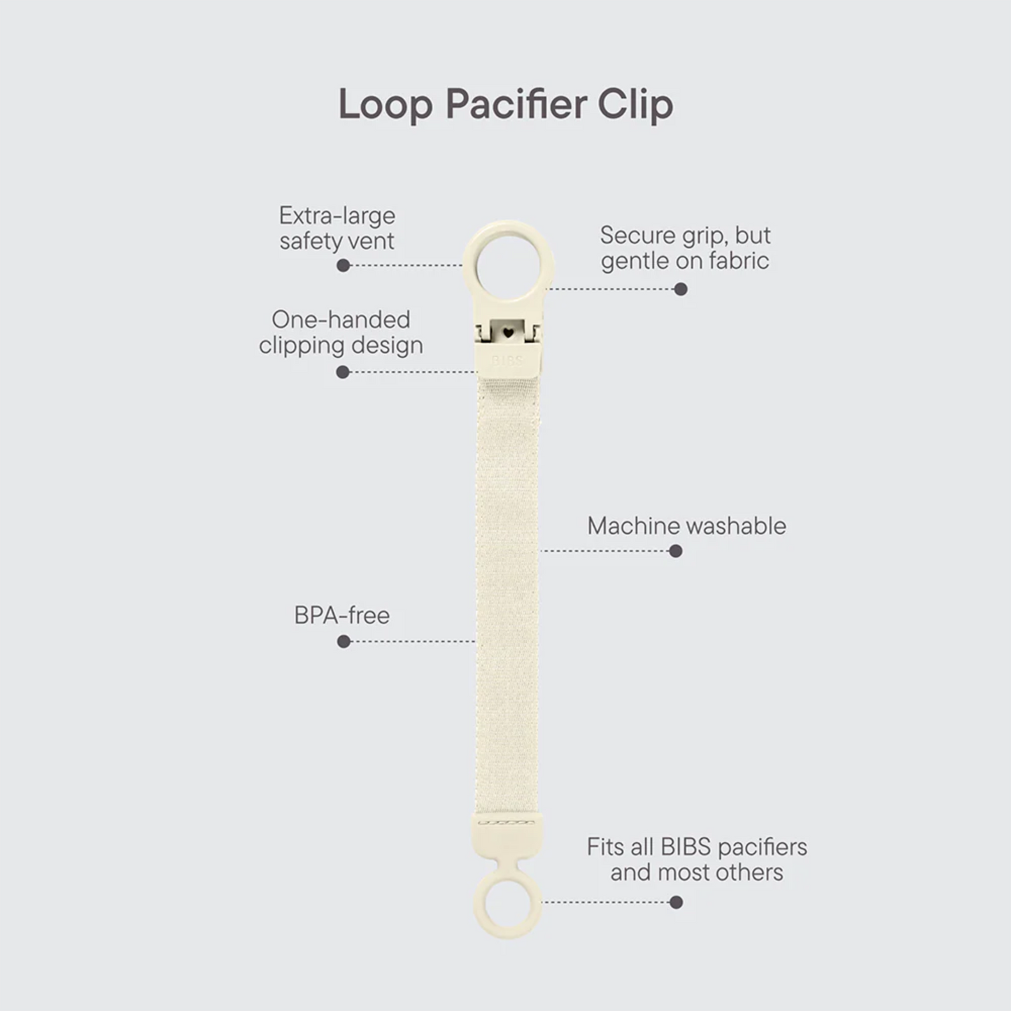 Pacifier Clip Loop - Ivory