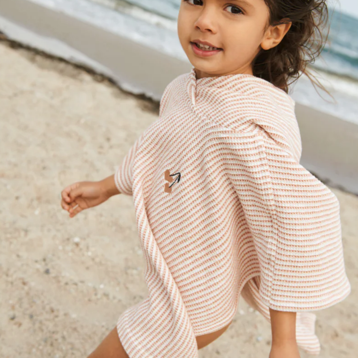 Paco Poncho Embroidery - Stripe Tuscany Rose/Creme de la Creme
