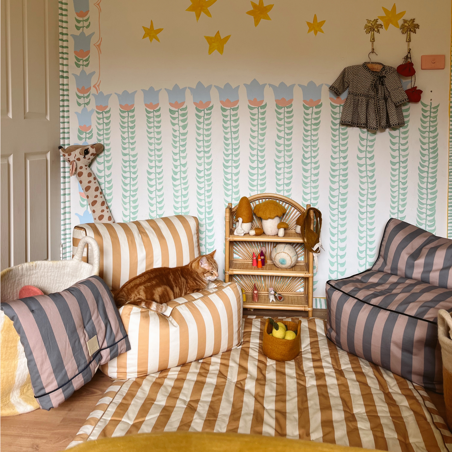 Striped Toddler Lounger - Eggplant