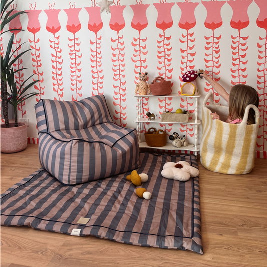 Striped Play Mat - Eggplant