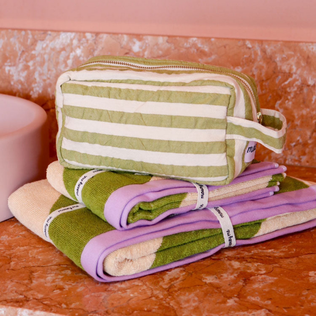 Dopp Kit - Pistachio Seersucker