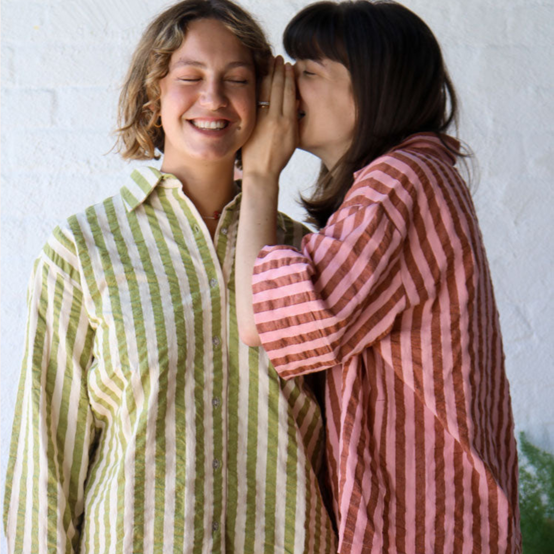 Long Pyjama Set - Pistachio Seersucker