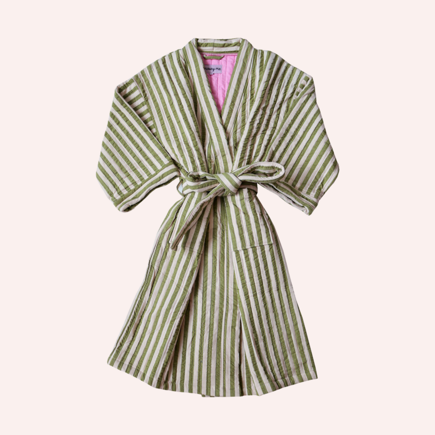 Quilted Robe - Pistachio Seersucker
