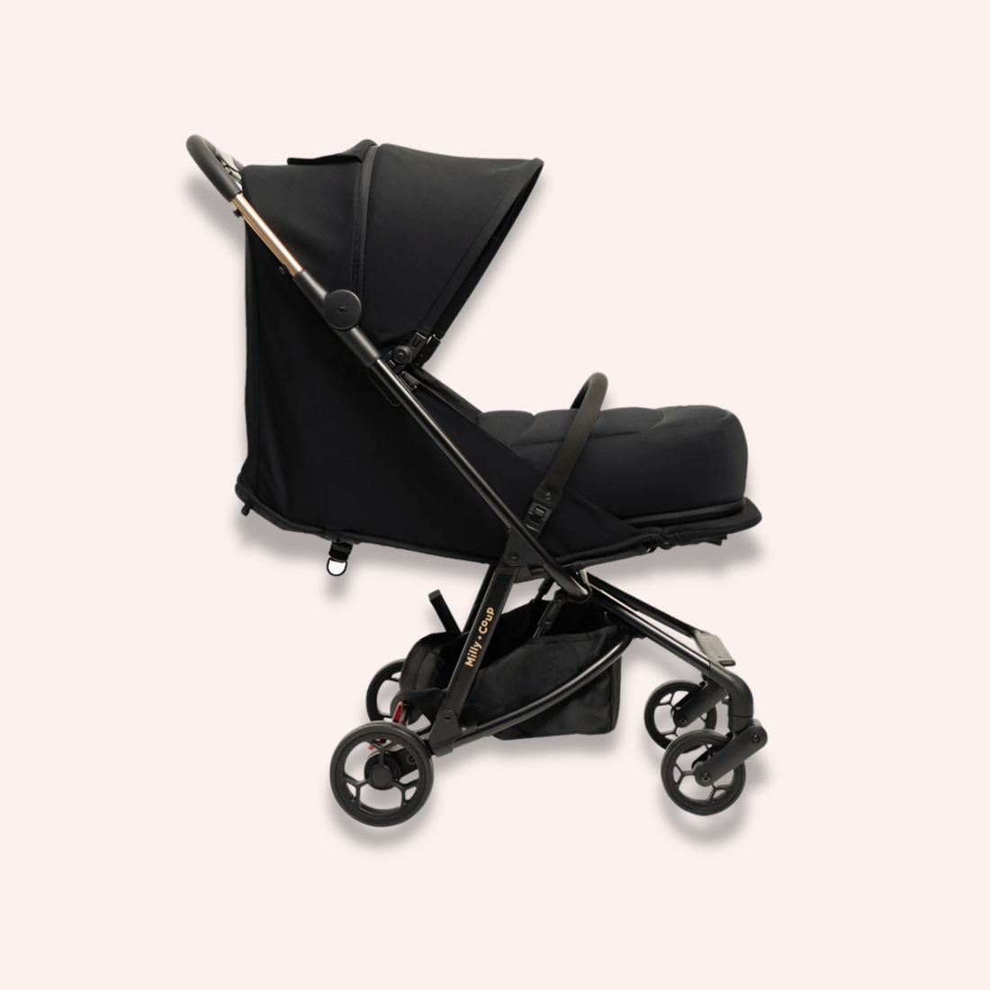 Milly and Coup Pixi Stroller & Newborn Cocoon - Black