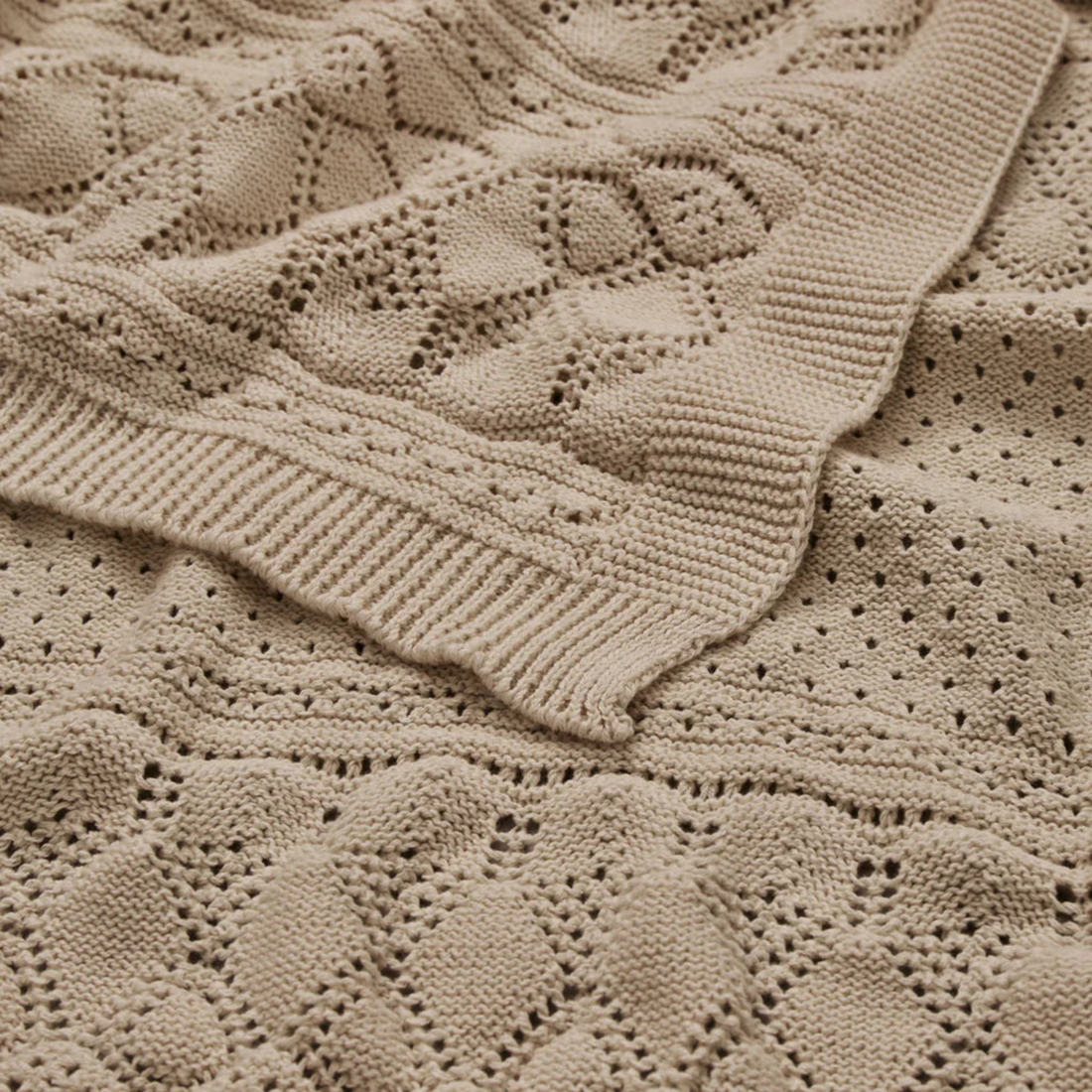 Pointelle Baby Knit Throw - Hazel
