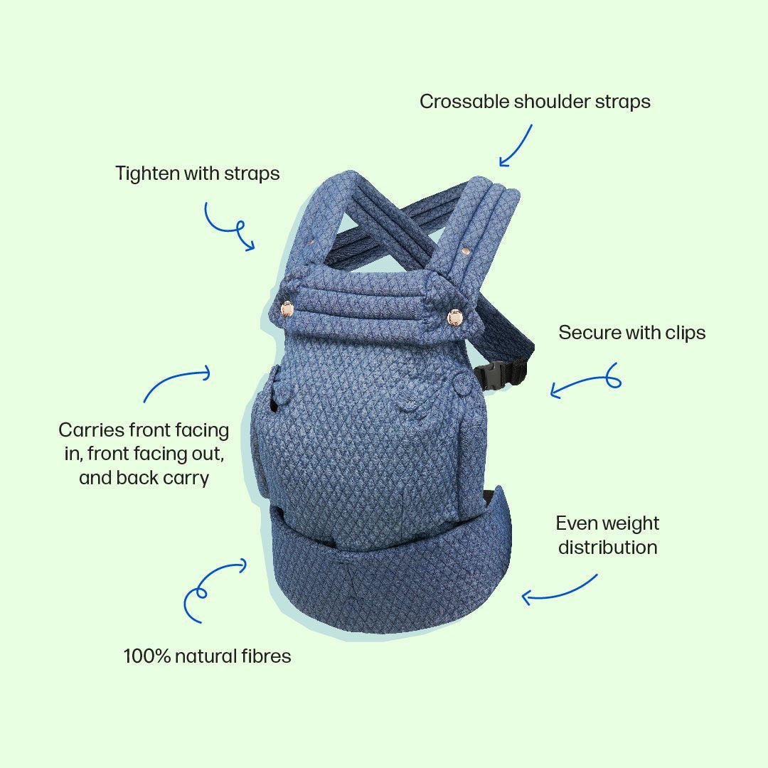 A lightweight, comfortable high-fashion baby carrier