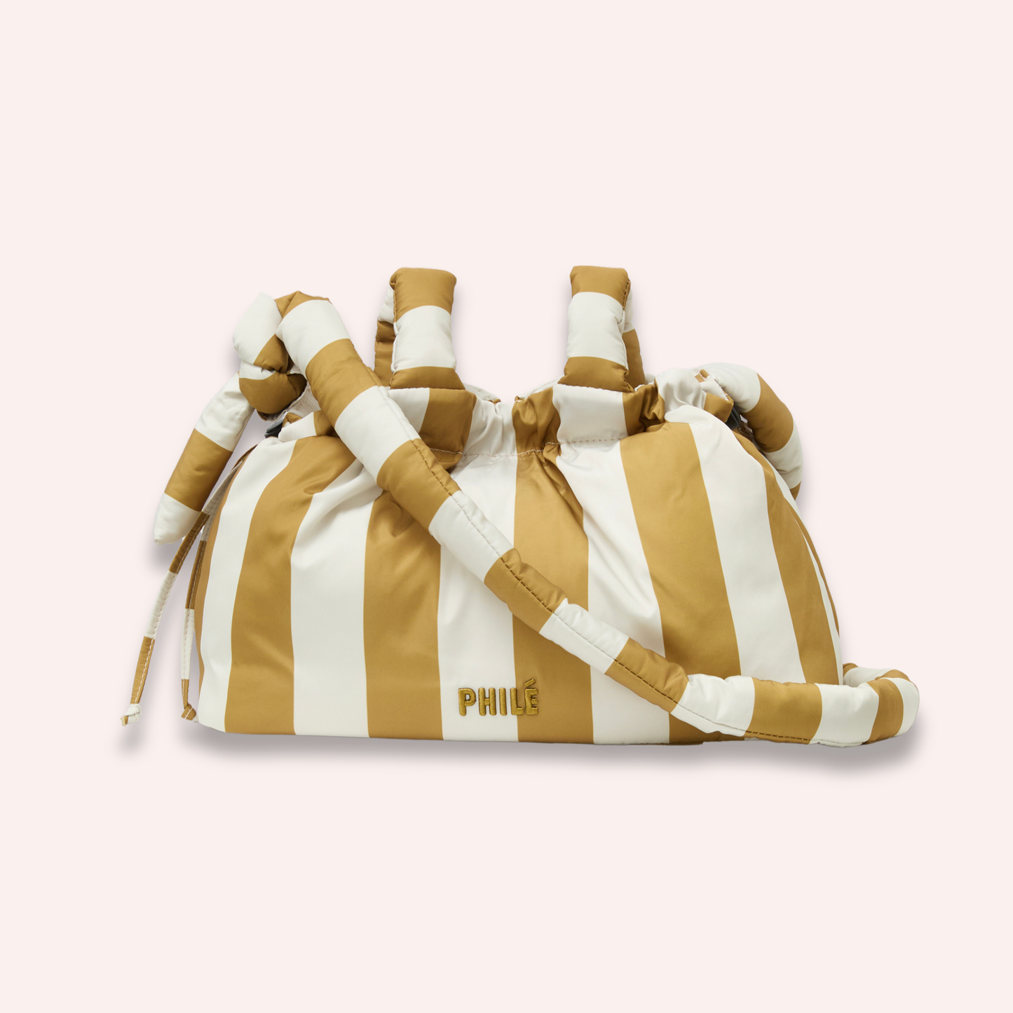 Pram Caddy - Gold Stripes