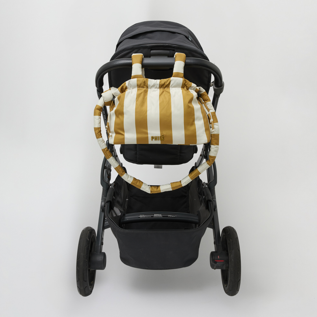 Pram Caddy - Gold Stripes
