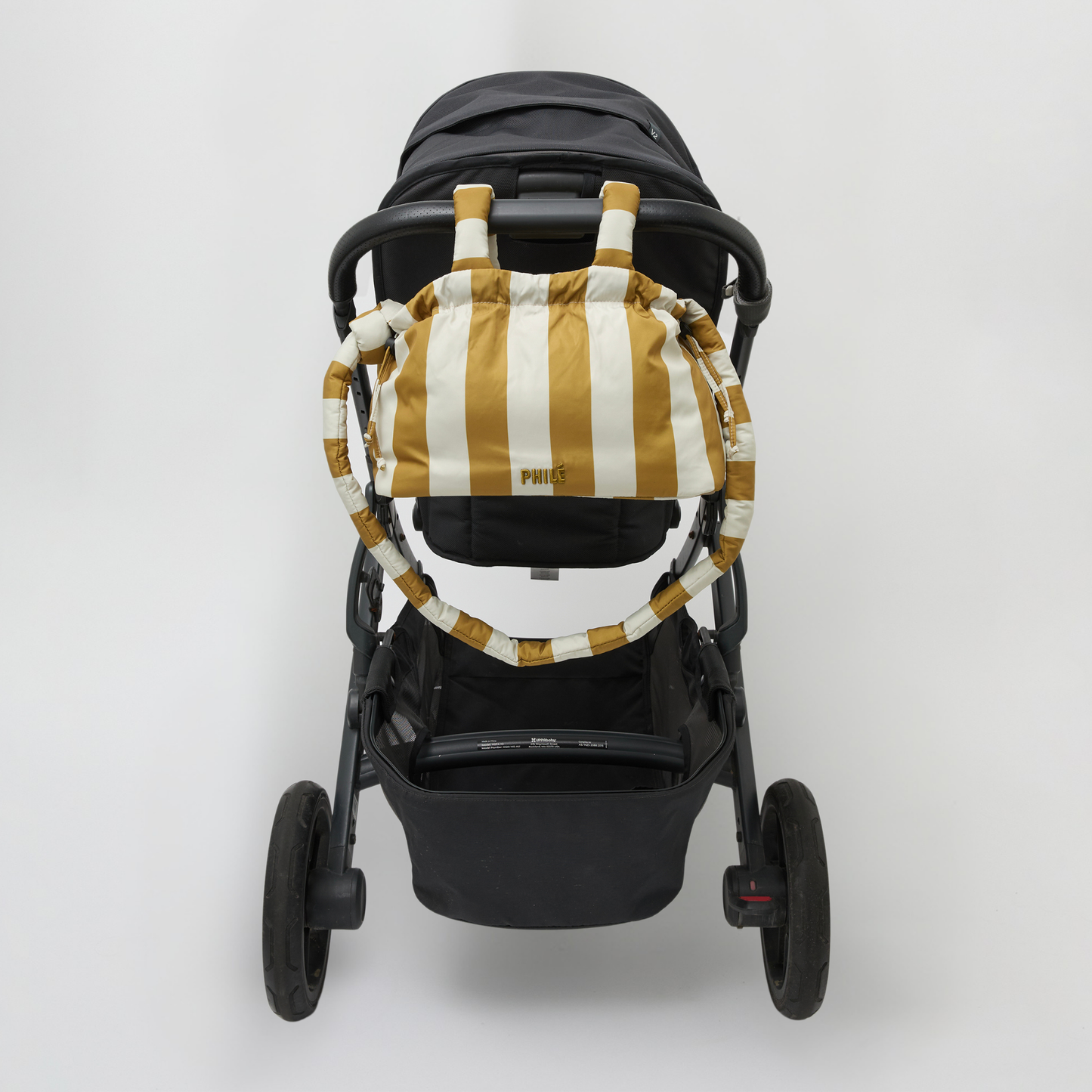 Pram Caddy - Gold Stripes