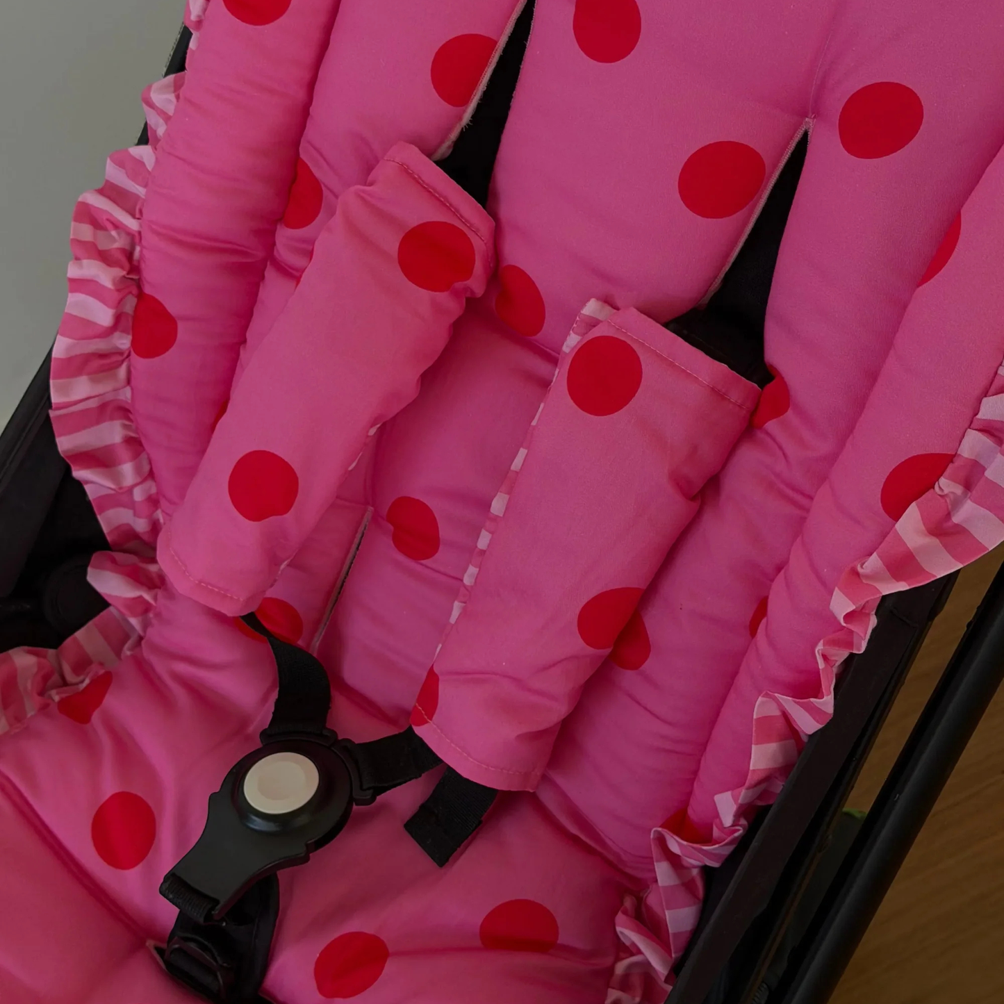 Pram Liner - Polka Dot Ruffle