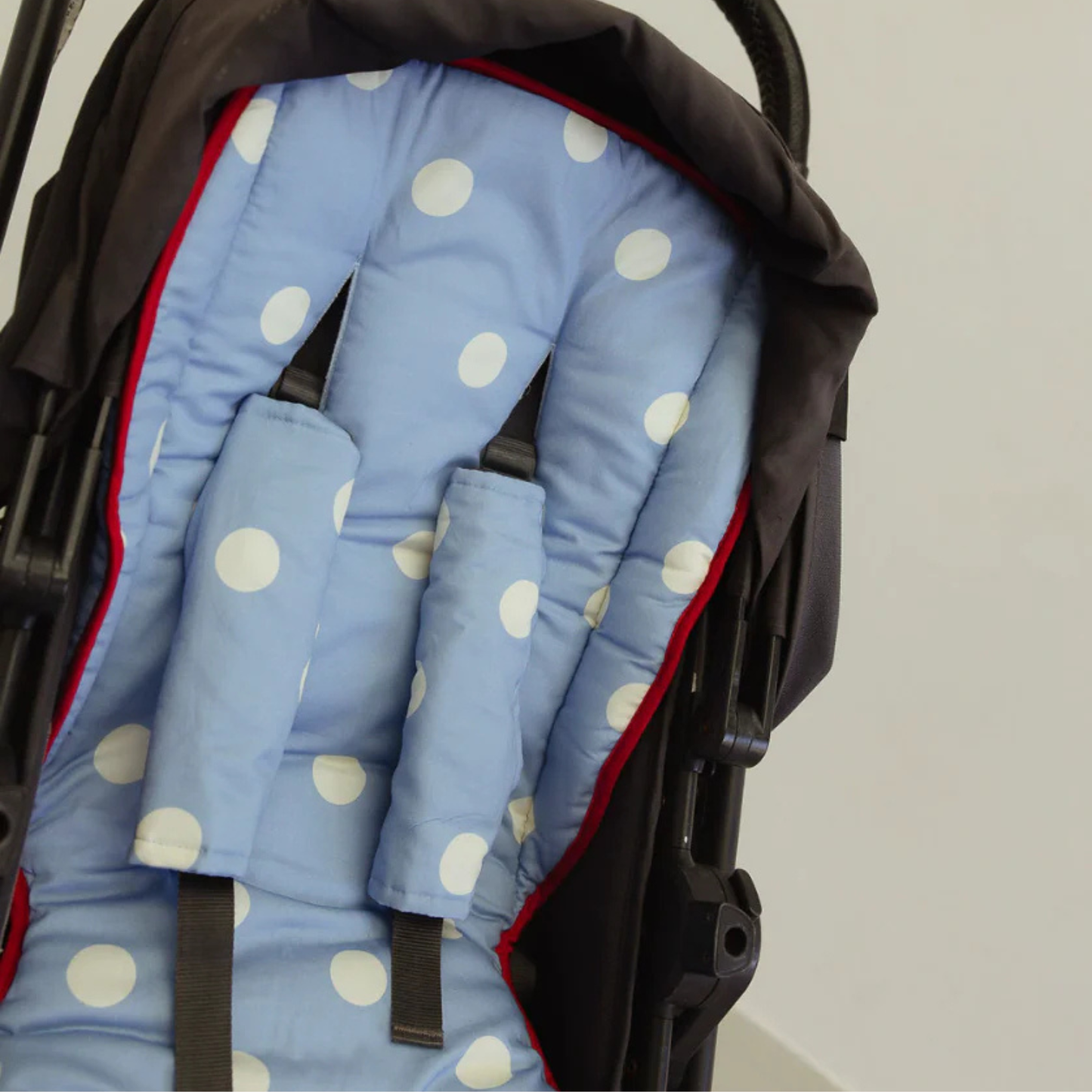 Pram Liner - Blue Polka Dot