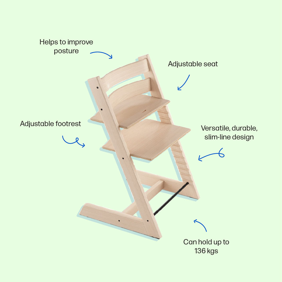 The iconic high chair that grows with your child, and brings them to the family table.