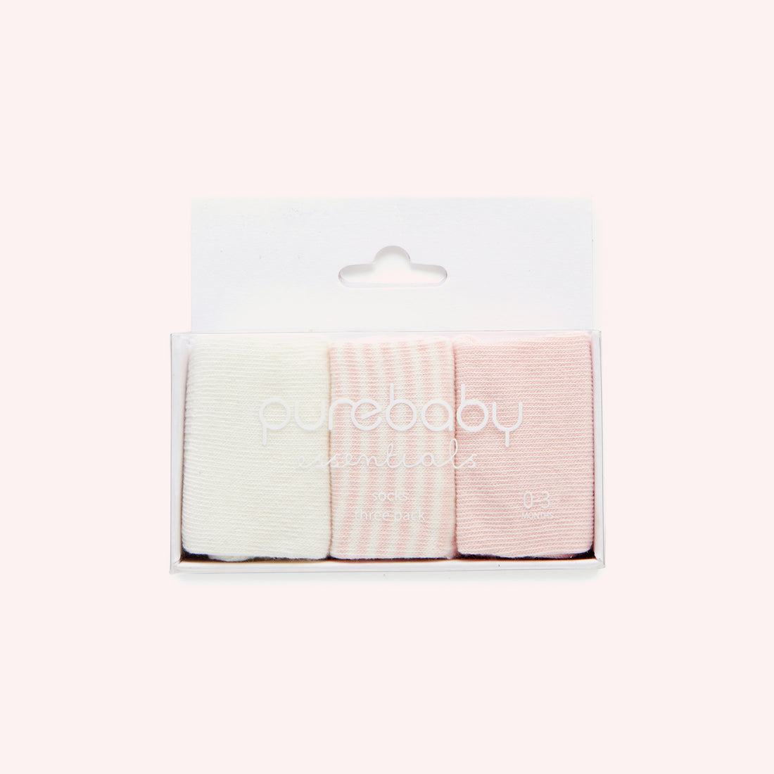 Sock 3PK - Pale Pink