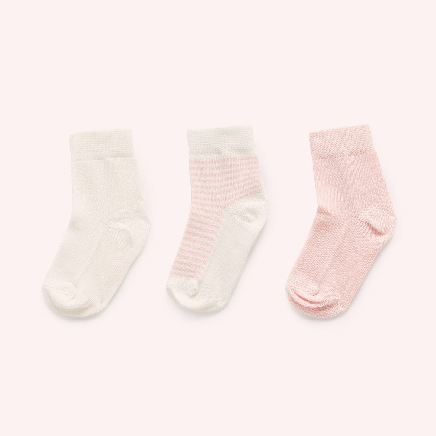 Sock 3PK - Pale Pink