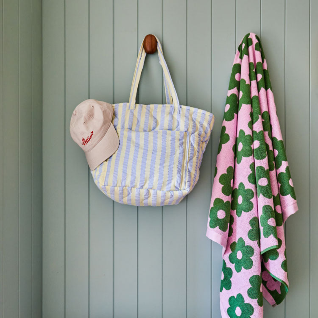 Quilted Bag - Butter Blue Seersucker