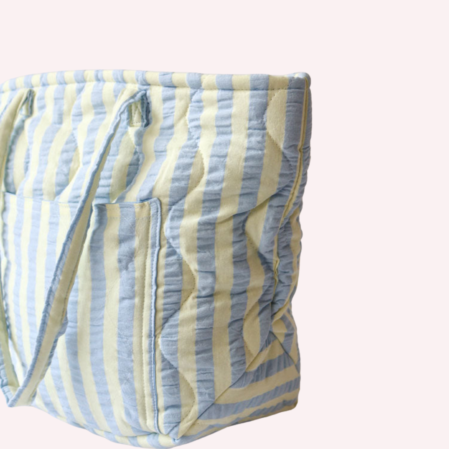 Quilted Bag - Butter Blue Seersucker