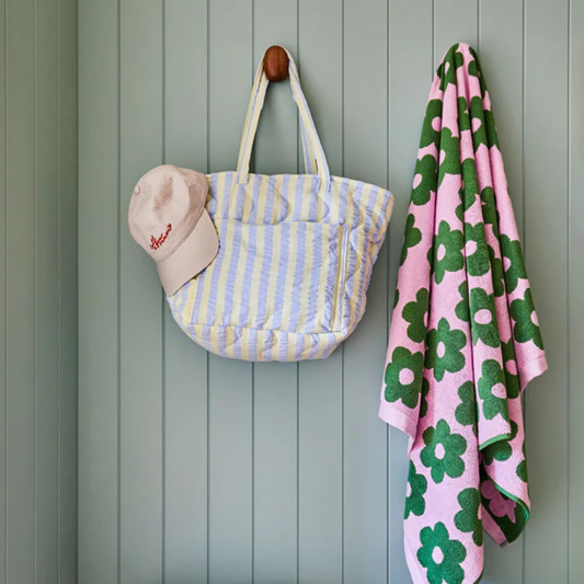 Quilted Bag - Butter Blue Seersucker