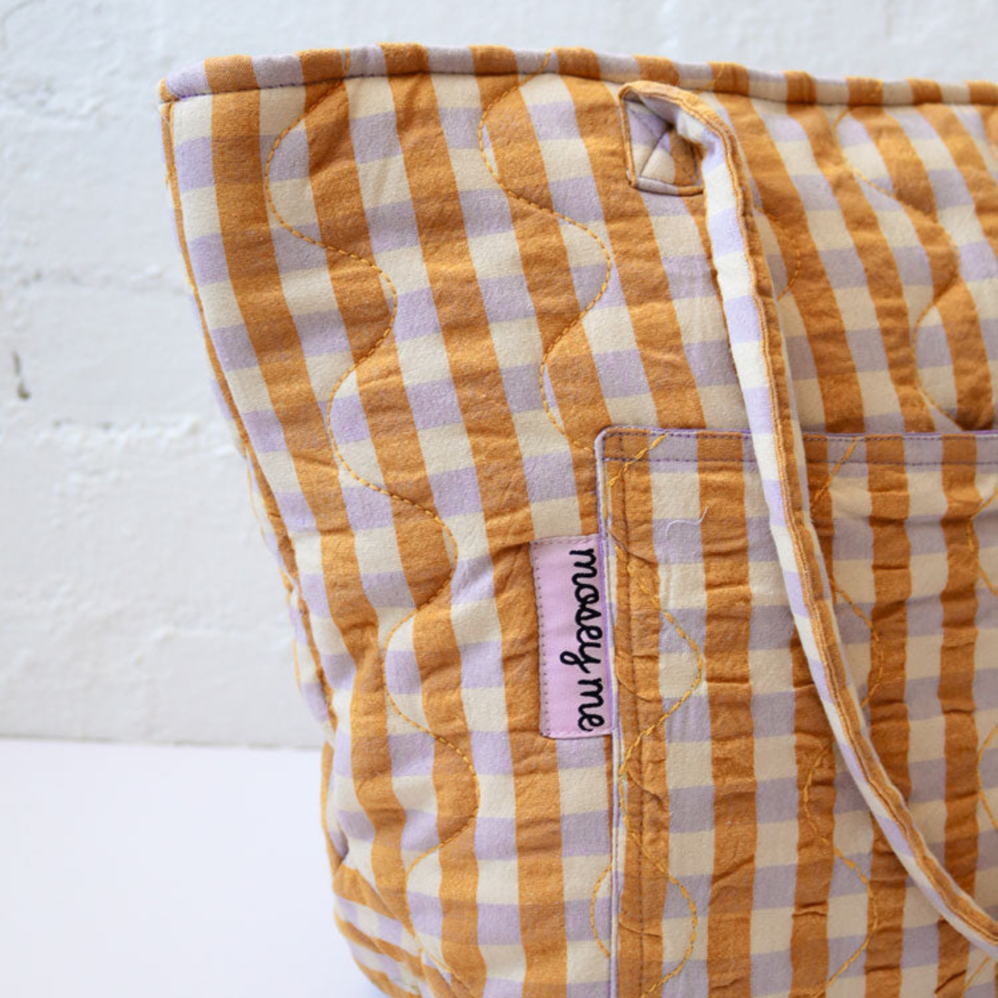 Quilted Bag - Mango Seersucker