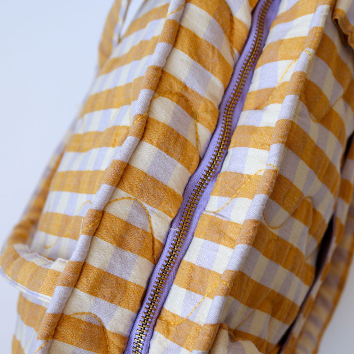 Quilted Bag - Mango Seersucker