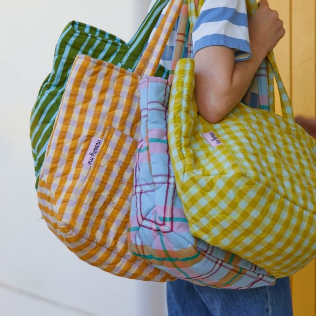 Quilted Bag - Mango Seersucker