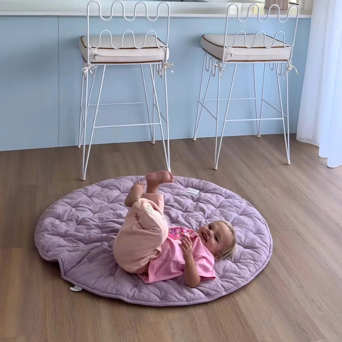 Quilted Cotton Baby Play Mat - Lilac