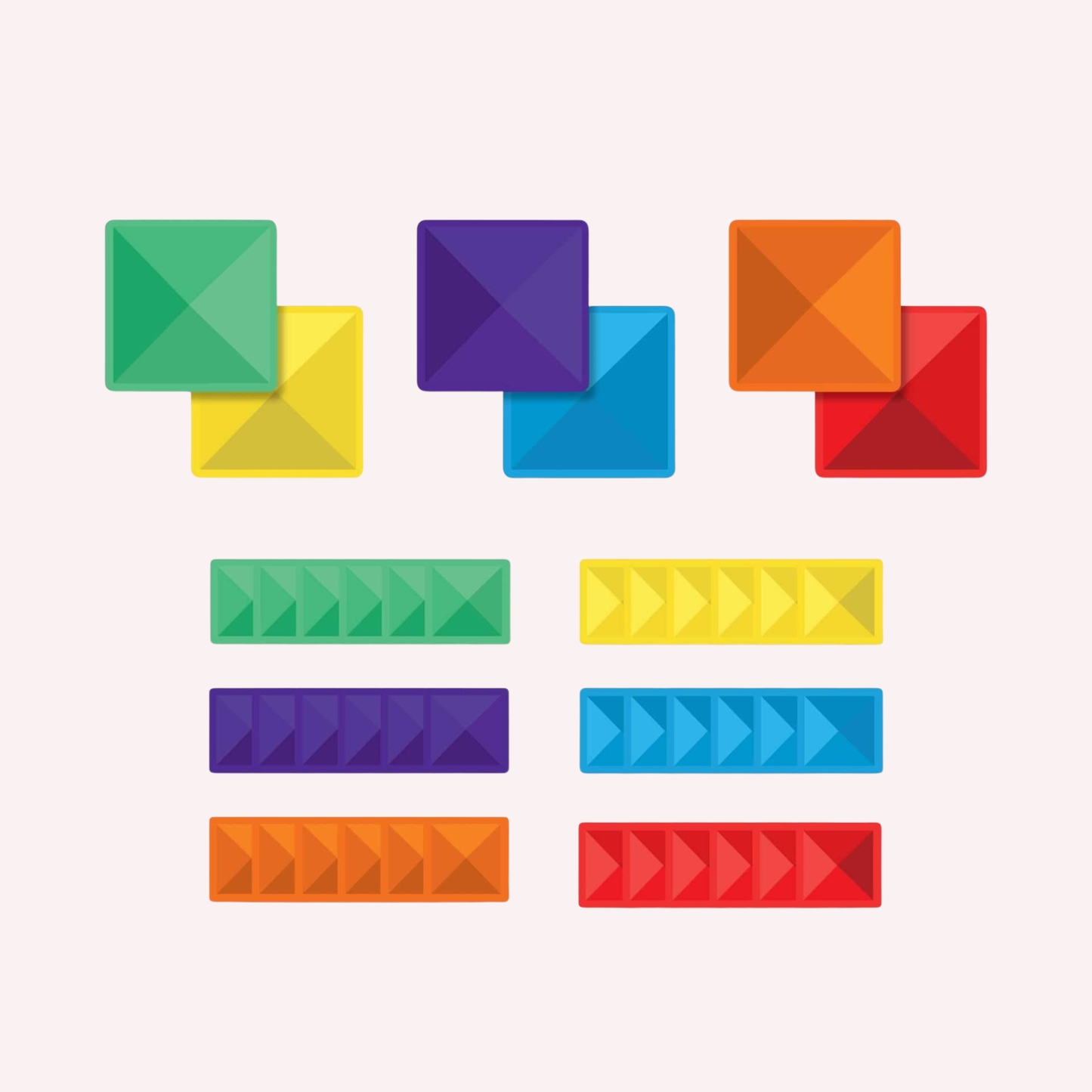 Rainbow Square Pack 42pc