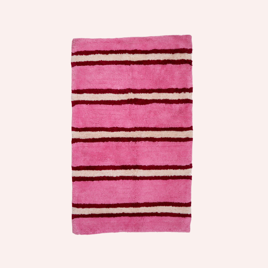 Bath Mat - Raspberry Stripe